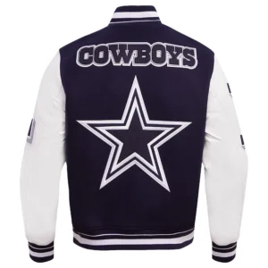 Dallas Cowboys Mashup Wool Navy Blue Varsity Jacket 1