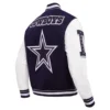 Dallas Cowboys Mashup Wool Navy Blue Varsity Jacket 3