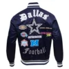 Dallas Cowboys Old English Navy Blue Varsity Jacket 1