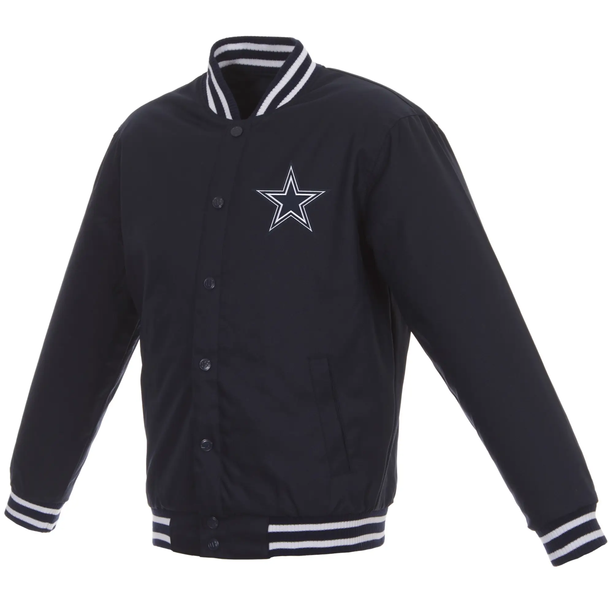 Dallas Cowboys One Color Satin Varsity Jacket