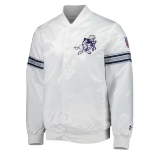 Dallas Cowboys Power Forward White Varsity Jacket