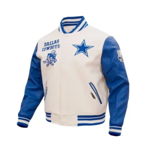 Dallas Cowboys Retro Classic White Varsity Jacket