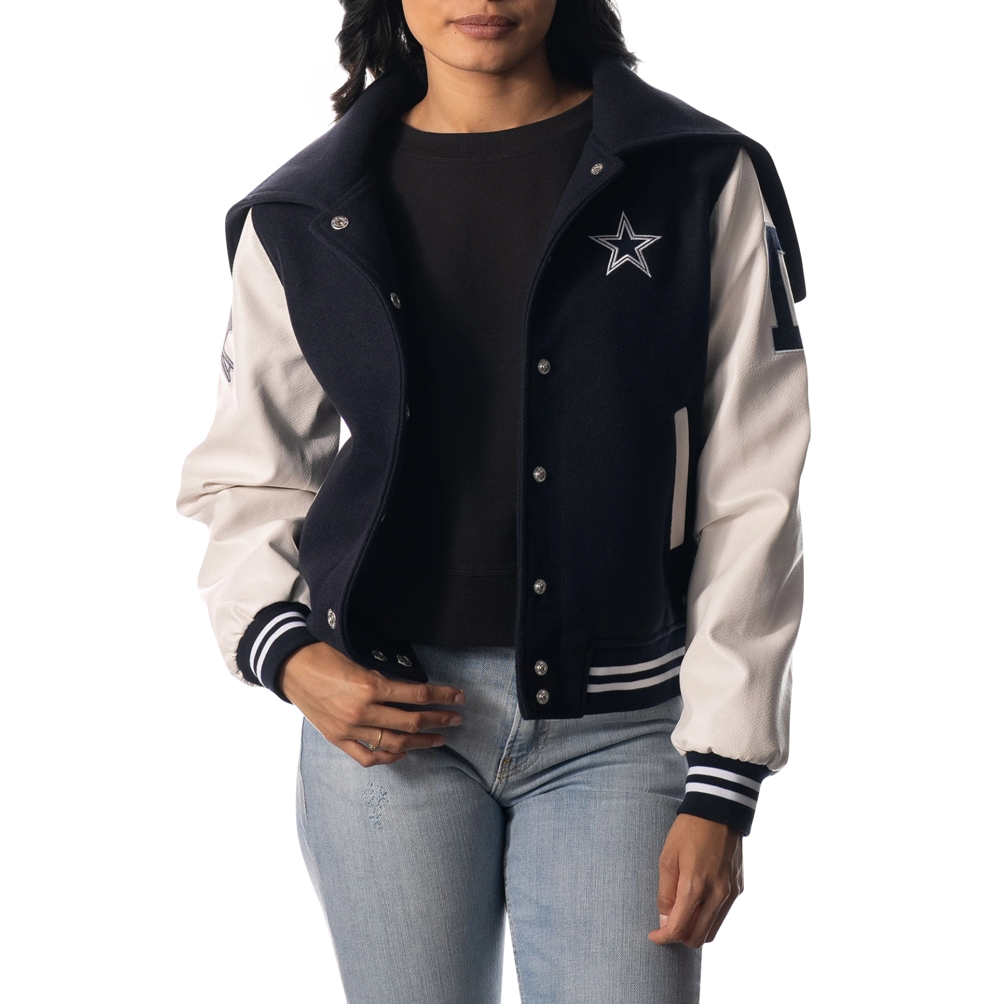 Dallas Cowboys Sailor Hooded Navy Blue Varsity Jacket