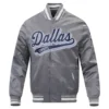 Dallas Cowboys Script Tail Grey Varsity Jacket
