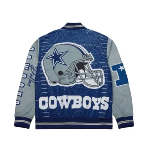 Dallas Cowboys Team Burst Varsity White Jacket 1