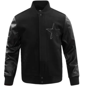 Dallas Cowboys Triple Black Wool Varsity Jacket