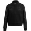 Dallas Cowboys Triple Black Wool and Leather Jacket