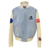 Dallas Mavericks Baby Blue Cream Varsity Jacket