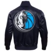 Dallas Mavericks Big Logo Satin Varsity Jacket 1