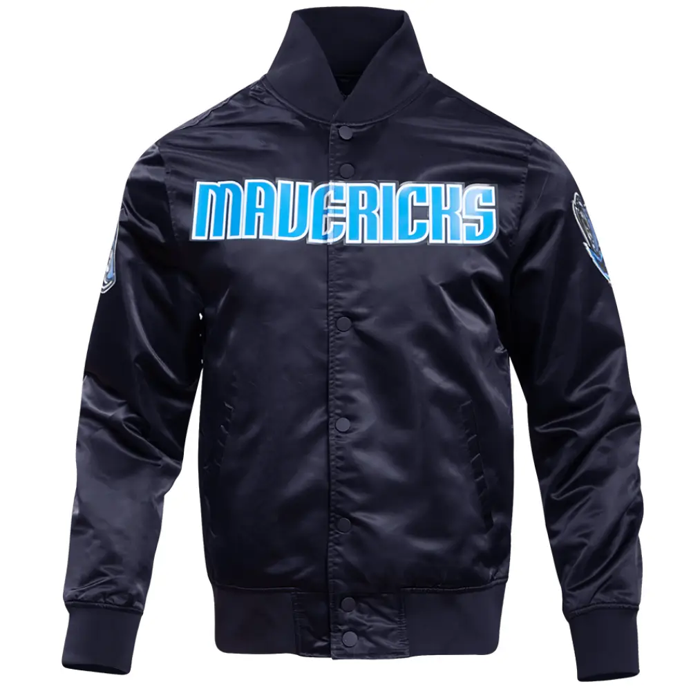 Dallas Mavericks Big Logo Satin Varsity Jacket