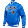 Dallas Mavericks City Edition Blue Satin Varsity Jacket