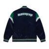 Dallas Mavericks Cooperstown Heavyweight Navy Blue Varsity Jacket 1