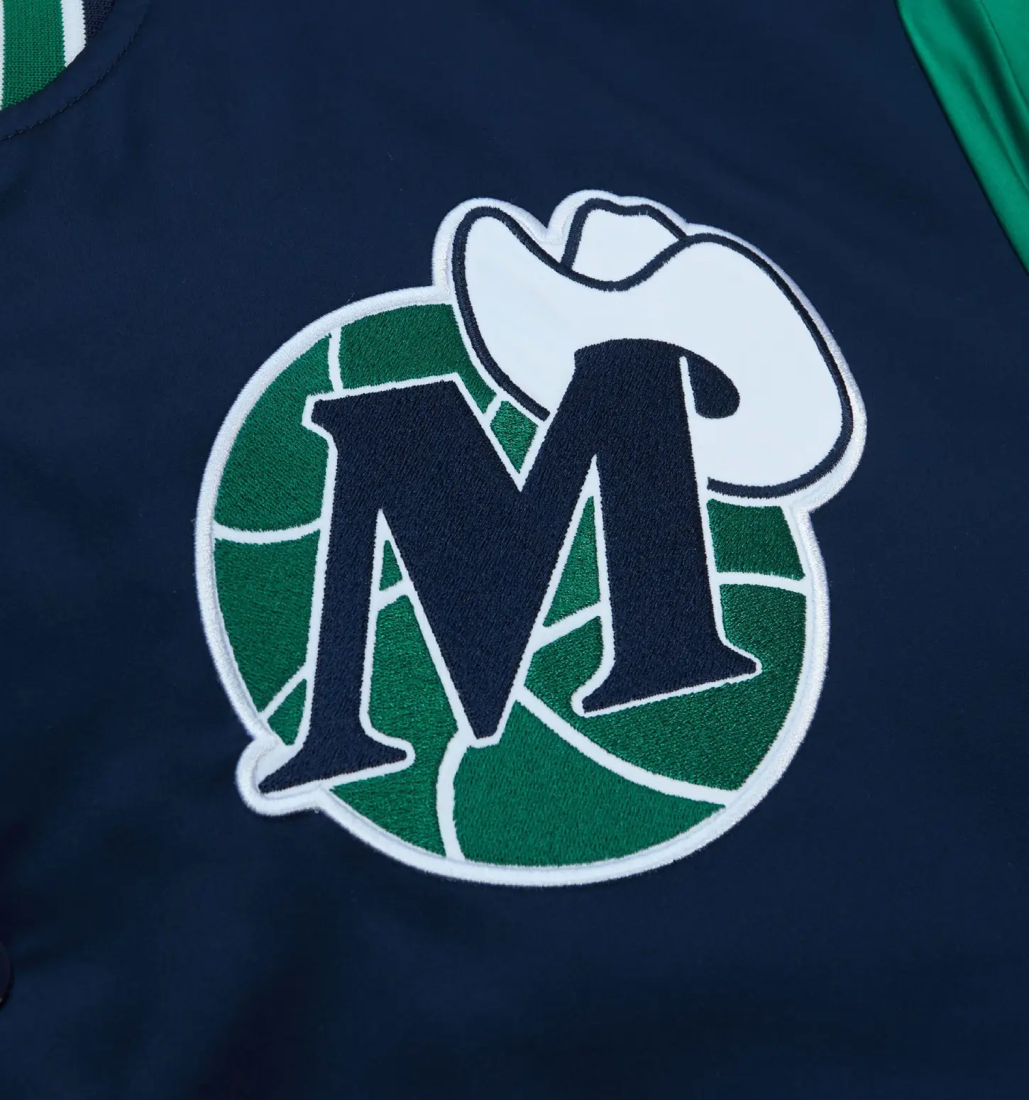 Dallas Mavericks Cooperstown Heavyweight Navy Blue Varsity Jacket 2