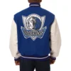 Dallas Mavericks Domestic Two Tone Wool & Leather Blue and White Jacket 1
