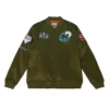 Dallas Mavericks Flight Bomber Olive Varsity Jacket