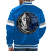 Dallas Mavericks Home Game Satin Varsity Blue Jacket 1