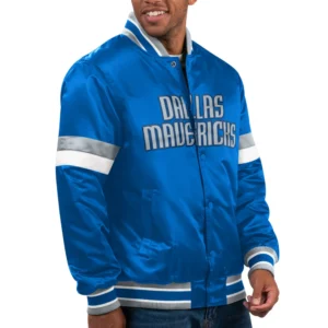 Dallas Mavericks Home Game Satin Varsity Blue Jacket
