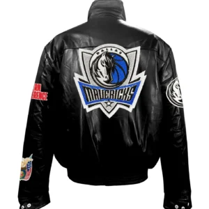 Dallas Mavericks Jeff Hamilton Black Leather Jacket 1