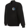 Dallas Mavericks One Color Classic Rib Wool Black Varsity Jacket