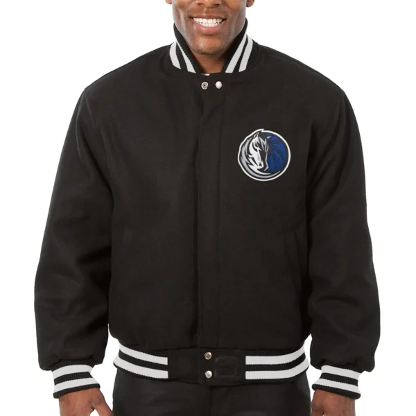 Dallas Mavericks One Color Full Wool Black Varsity Jacket