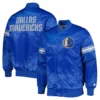 Dallas Mavericks Pick & Roll Full-Snap Blue Satin Varsity Jacket 3