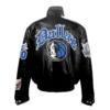 Dallas Mavericks Puffer Old English Black Full Leather Jacket 1