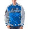 Dallas Mavericks Renegade BlueSilver Satin Varsity Jacket
