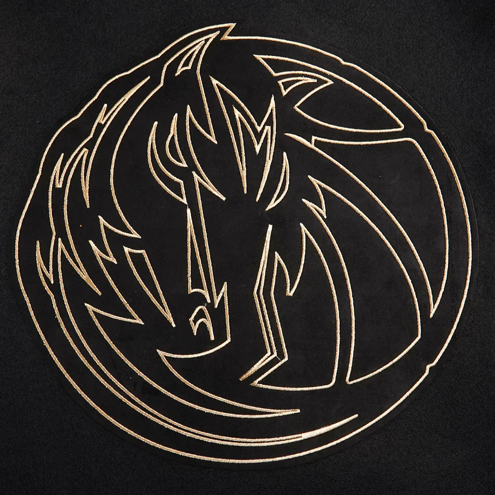 Dallas Mavericks Wool and Leather Black & Gold Varsity Jacket 4