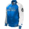 Dallas Mavericks Youth Raglan Satin Blue Varsity Jacket