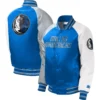 Dallas Mavericks Youth Raglan Satin Blue Varsity Jacket 2