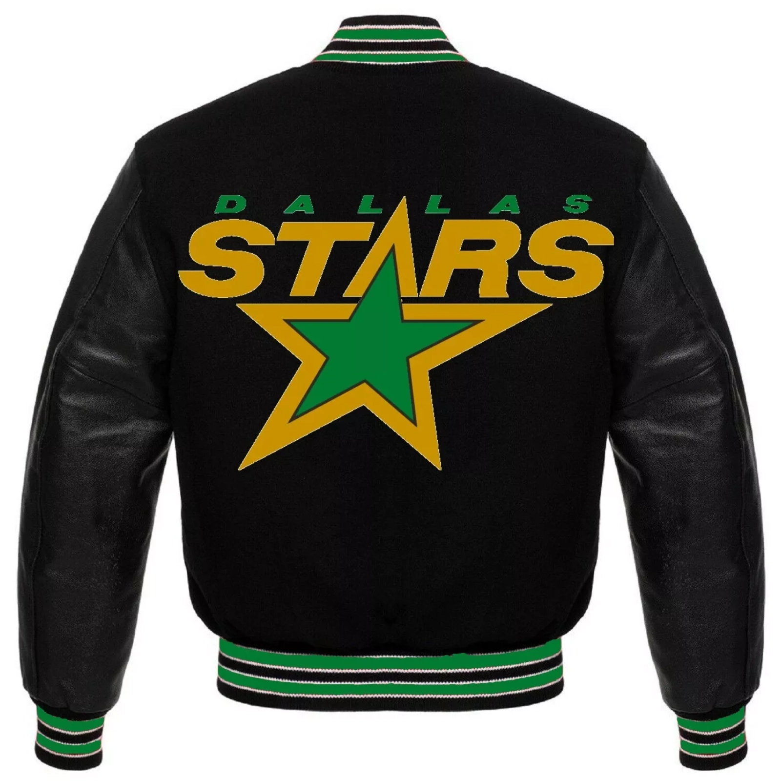 Dallas Star Letterman Black Wool Varsity Jacket 1