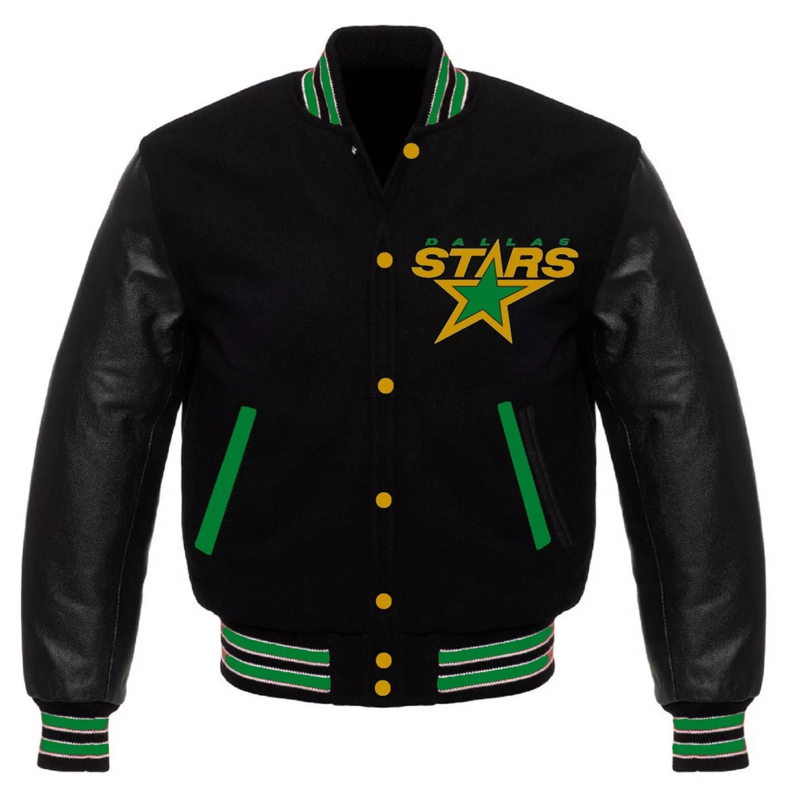 Dallas Star Letterman Black Wool Varsity Jacket
