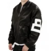 David Puddy - Seinfeld 8 Ball Men's Black Genuine Leather Jacket