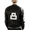 David Puddy - Seinfeld Eight Ball Men's Black and White Leather Jacket