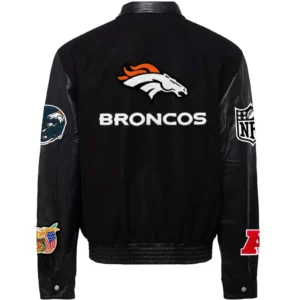 Denver Broncos Black Wool Varsity Jacket 1