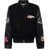 Denver Broncos Black Wool Varsity Jacket