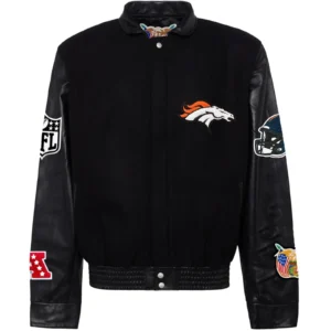Denver Broncos Black Wool Varsity Jacket
