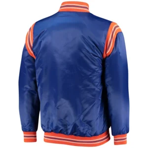 Denver Broncos Enforcer Satin Blue Varsity Jacket 1