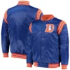 Denver Broncos Enforcer Satin Blue Varsity Jacket 3