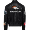 Denver Broncos Jeff Hamilton Black Varsity Jacket 1
