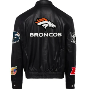 Denver Broncos Jeff Hamilton Black Varsity Jacket 1