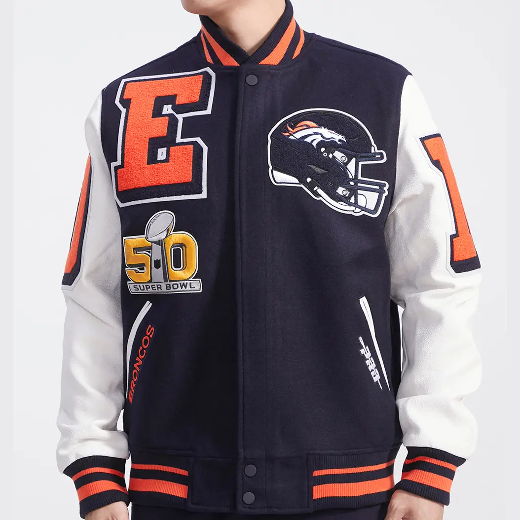 Denver Broncos Mashup Classic Wool Varsity Jacket