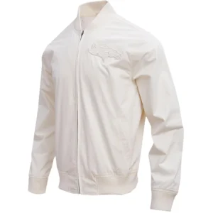 Denver Broncos Neutral Satin Varsity Jacket