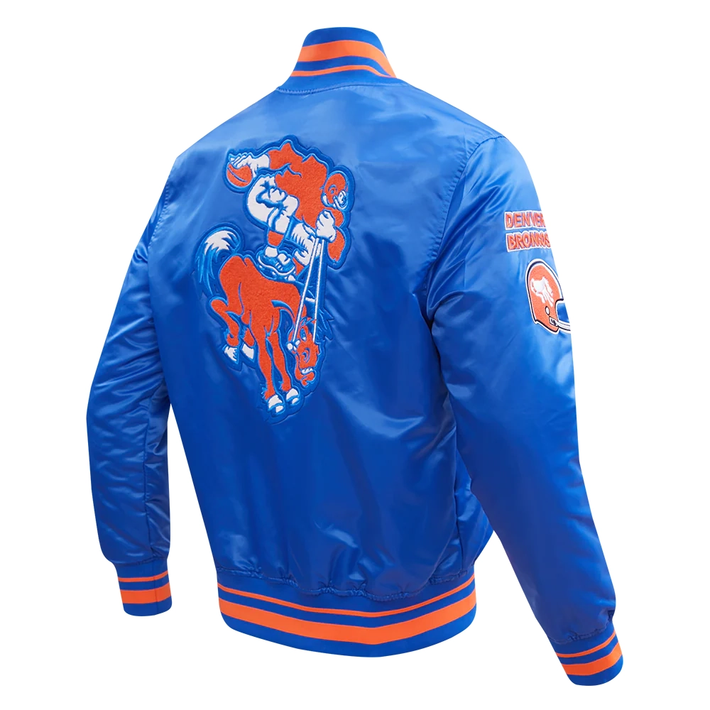 Denver Broncos Retro Classic Blue Varsity Jacket 3