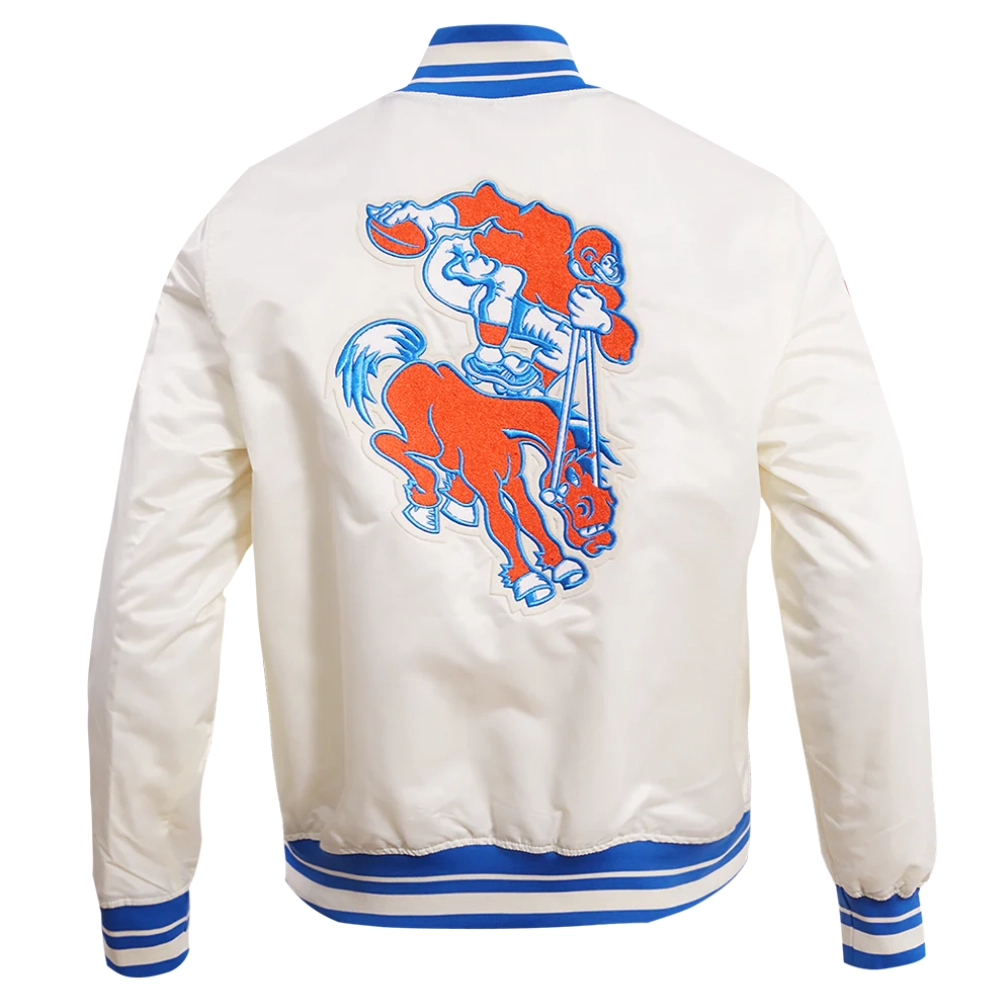 Denver Broncos Retro Classic White Varsity Jacket 1