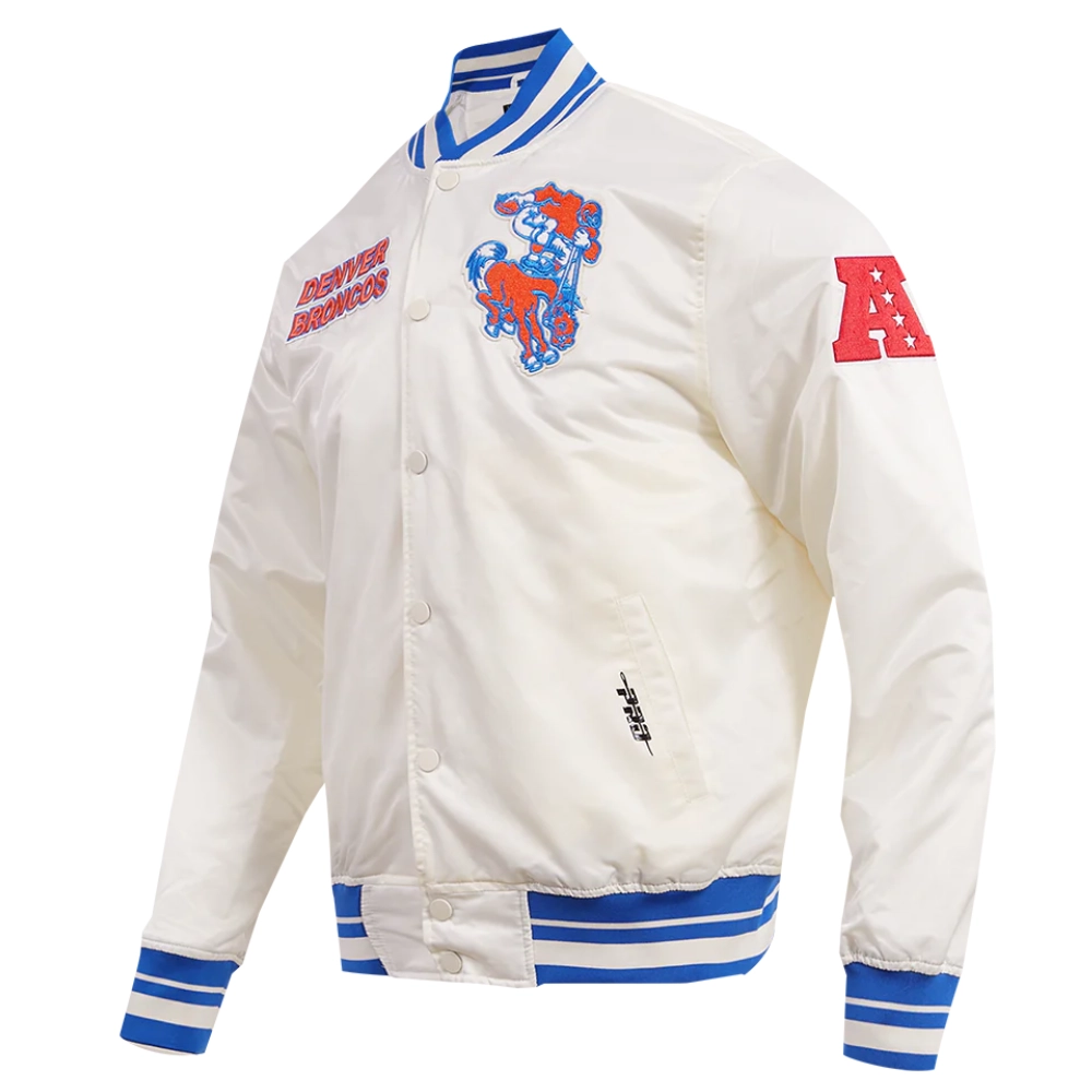 Denver Broncos Retro Classic White Varsity Jacket 2