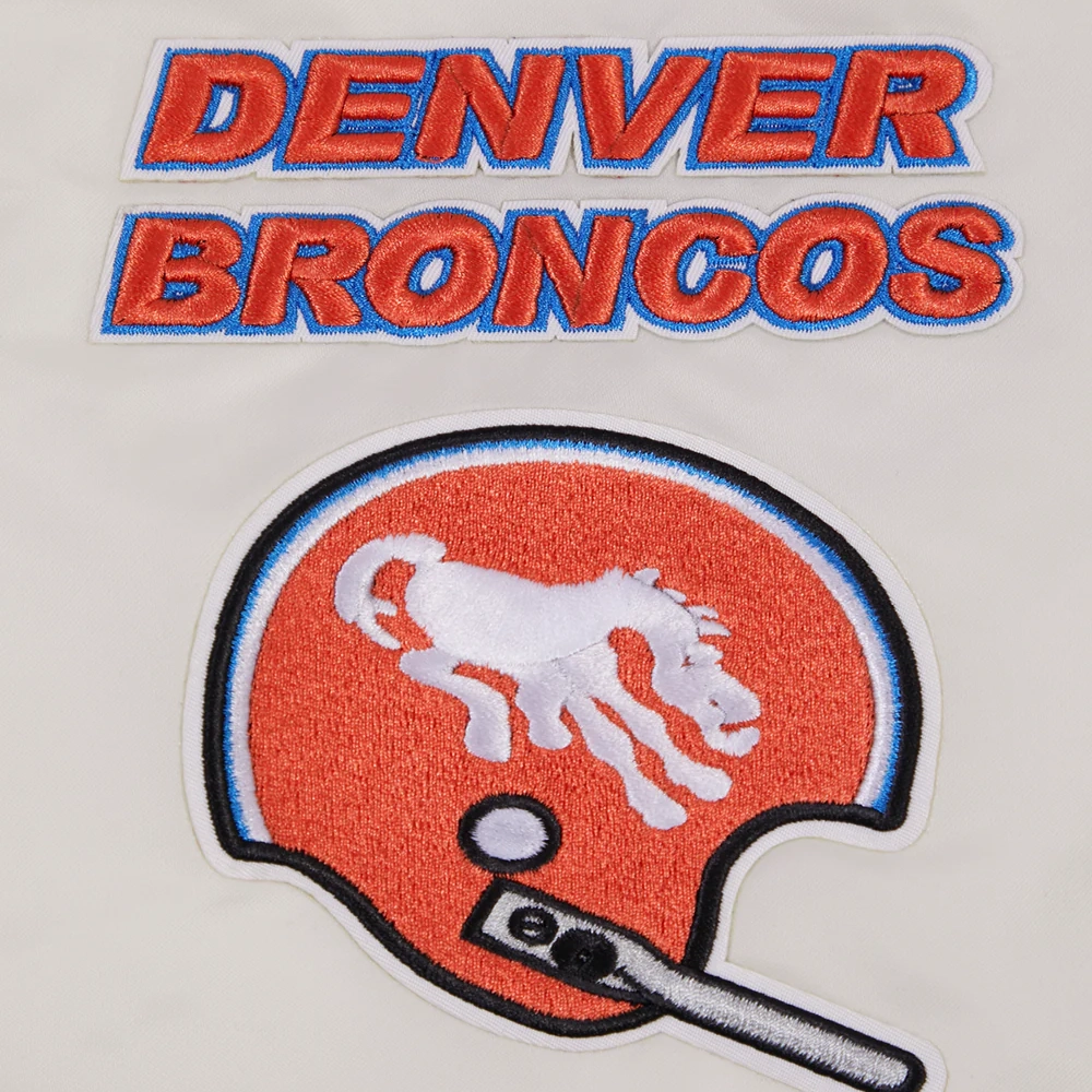 Denver Broncos Retro Classic White Varsity Jacket 4