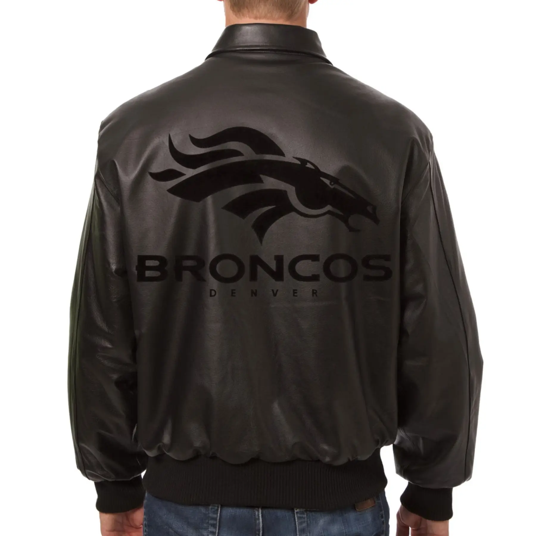 Denver Broncos Shirt Collar Bomber Varsity Jacket 1