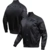 Denver Broncos Triple Black Satin Varsity Jacket 2