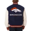 Denver Broncos Two Tone Varsity Navy Blue Jacket 1